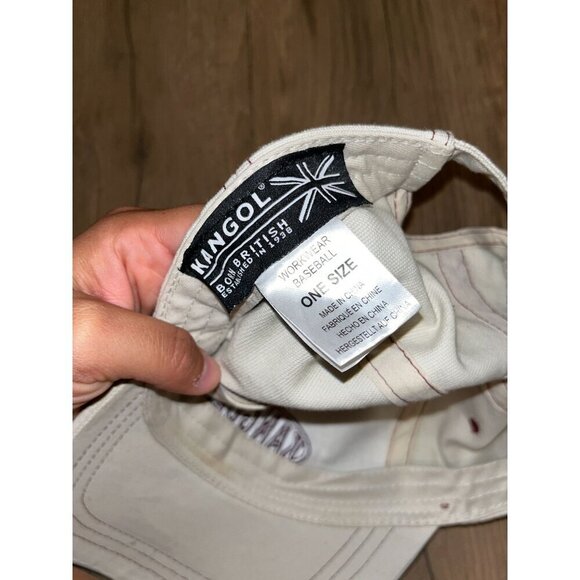 Kangol Beige Embroidered Logo Adjustable Strap Baseball Cap Unisex One Size - Picture 4 of 6